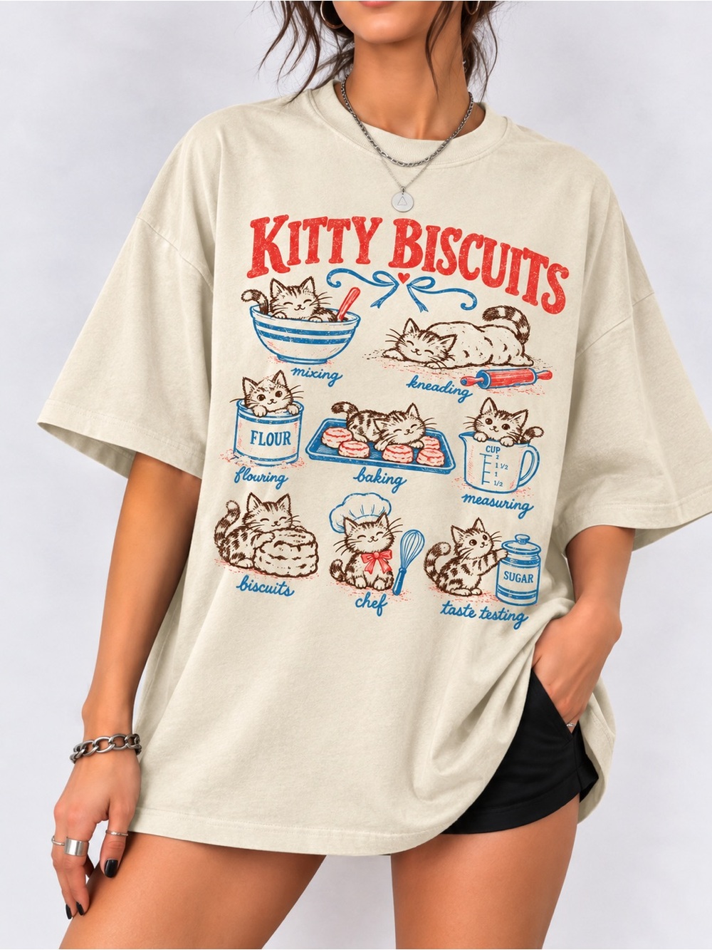 Funny Cat Sourdough Comfort Colors Unisex T-shirt Kitty Biscuits Meme Tee